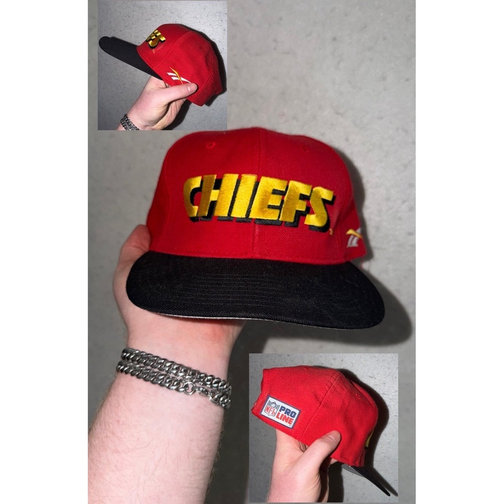 Vintage Kansas City Chiefs Snapback Hat Pro-Line Reebok NFL Football 90s RARE